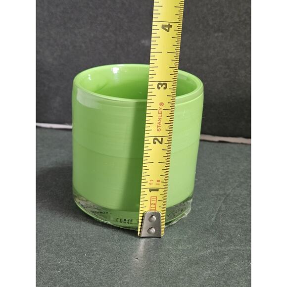 Pottery Barn Hand Blown Green Glass Tea Light Votive Candle Holder Spring Summer - Picture 3 of 7